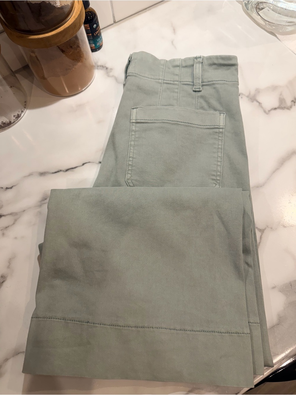 LC Lauren Conrad Wildflower High-Rise Wide Crop Jeans in Sage - Picture 3 of 6